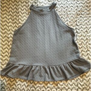 Blue Textured Halter Top